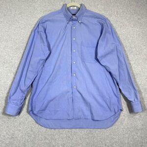 Burberry London Shirt Men 17 36 37 Blue TTX 2x2 Cotton Broadcloth Dress USA Made